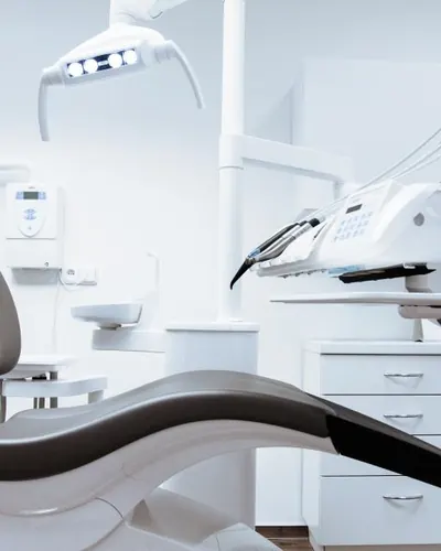 Modern treatment room with dental chair